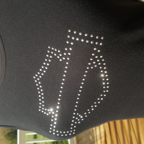 HARLEY-DAVIDSON ♡ Sweet Vintage Black w/Silver Studded Bar 'n Shield H-D Top L - Picture 9 of 16